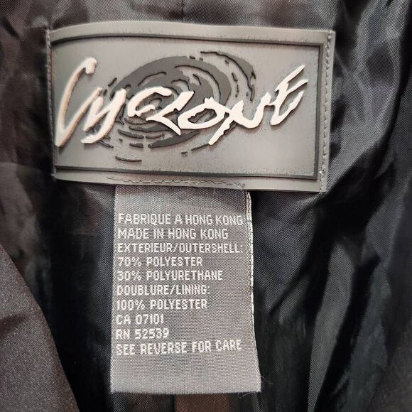 Vintage Cyclone rain jacket black button front size Large - Picture 3 of 6